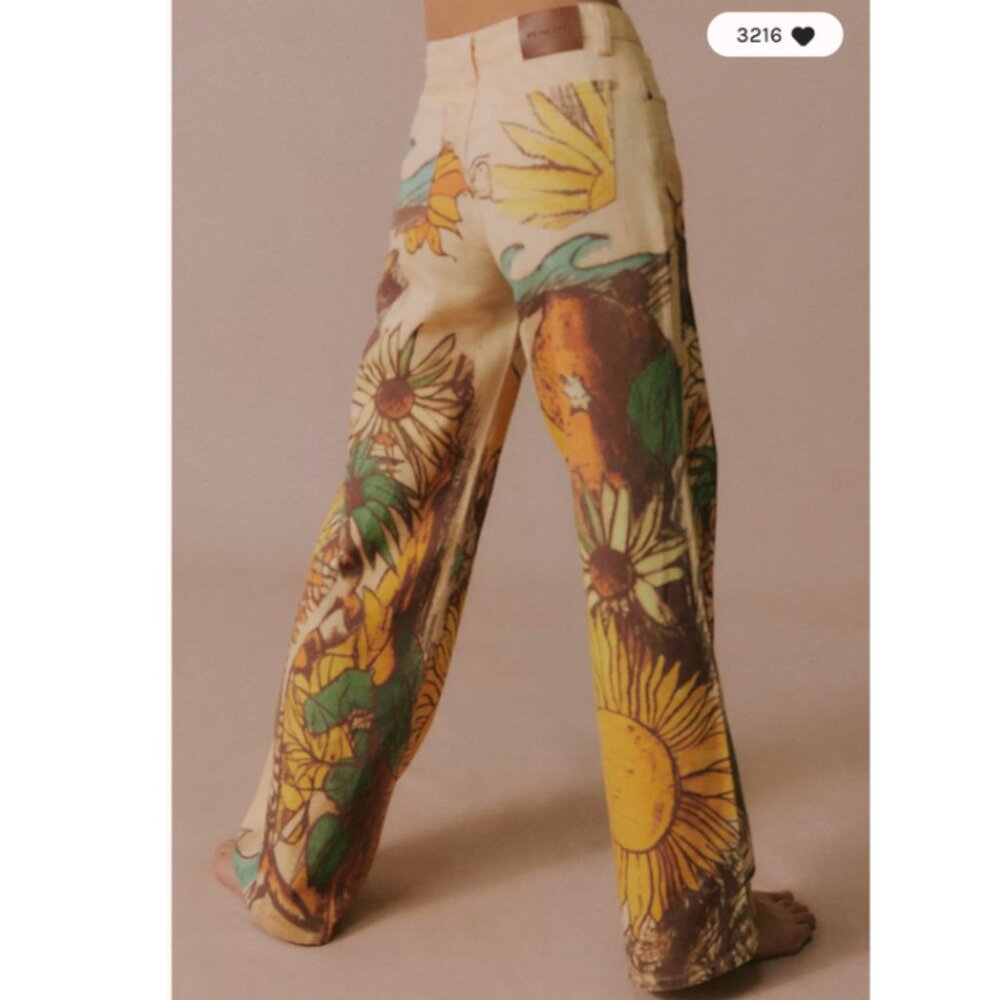 Free People "We The Free Tinsley" Printed Jeans - Size 33 - Picture 2 of 11